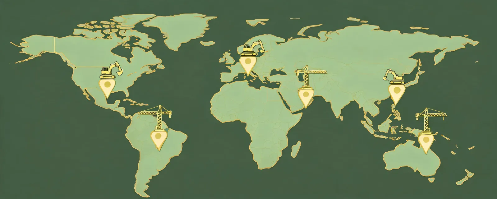 World map highlighting Doosan project regions